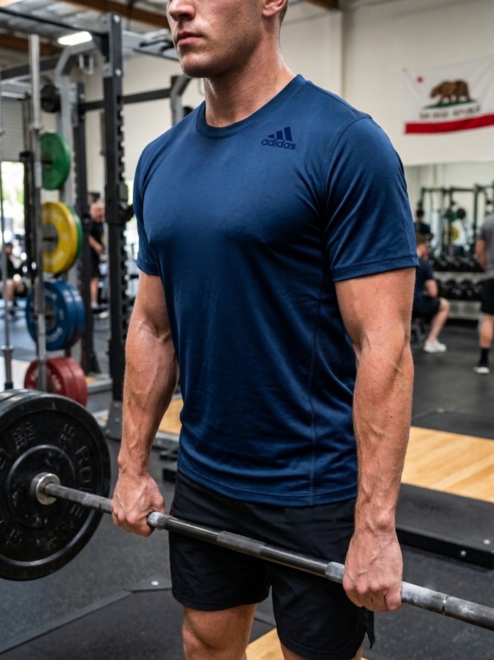 Adidas Climachill Freelift Training Shirt Men's Large Navy Blue Gym Tee